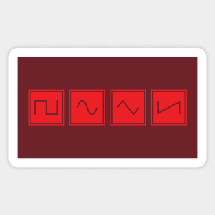 Synthesizer Waveforms Red Sticker